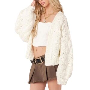 Edikted Cream Knit Cardigan